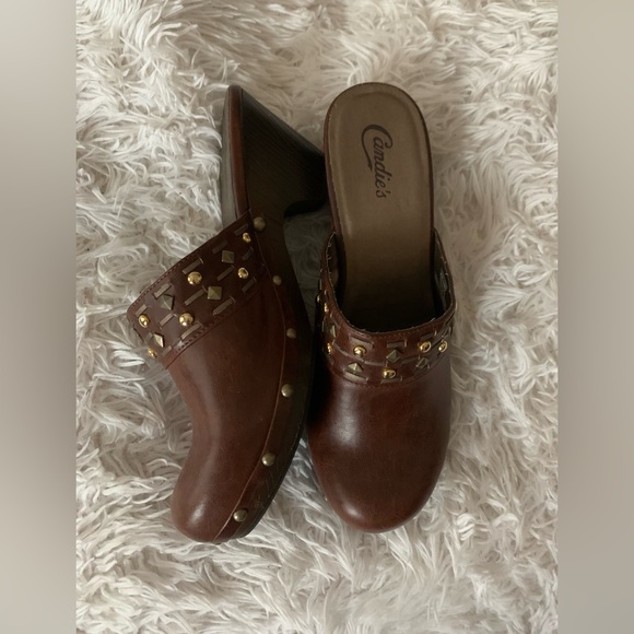 Candie's Brown Studded Clog Mules - Picture 7 of 7